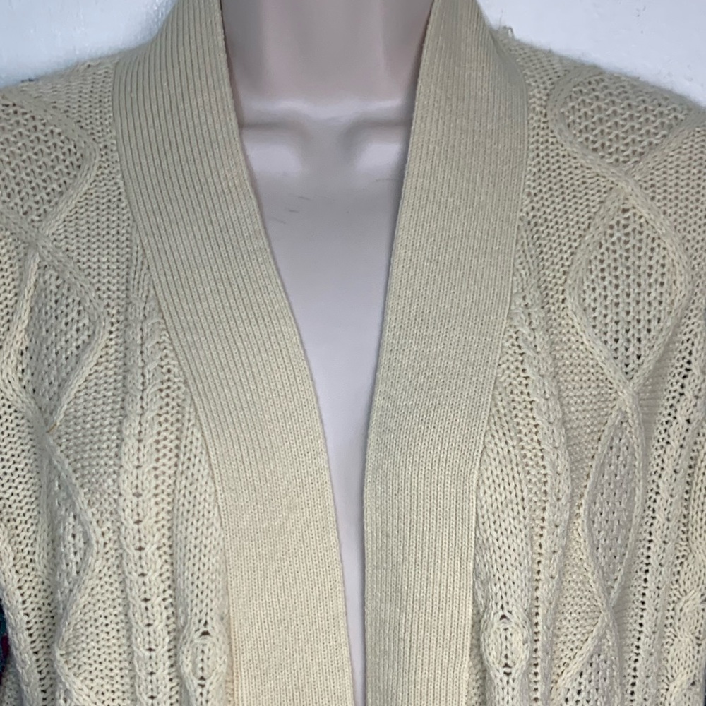 Flying‎ Tomato cable knit floral cardigan sweater sz M - Picture 11 of 11